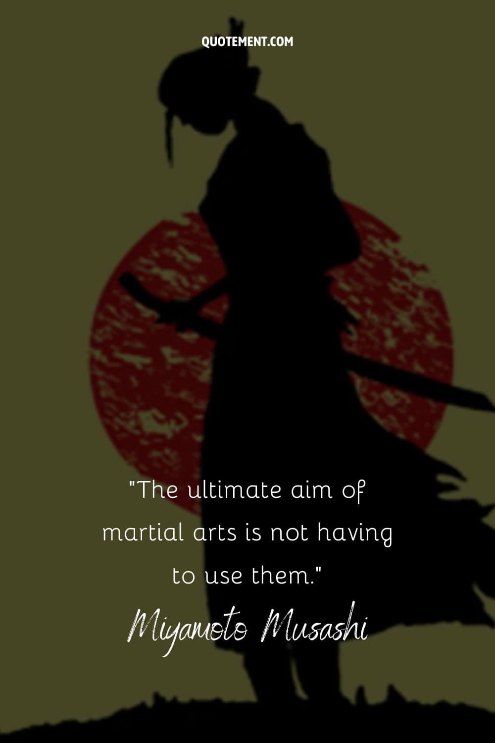 silhouette of a martial arts warrior in front of an orange moon