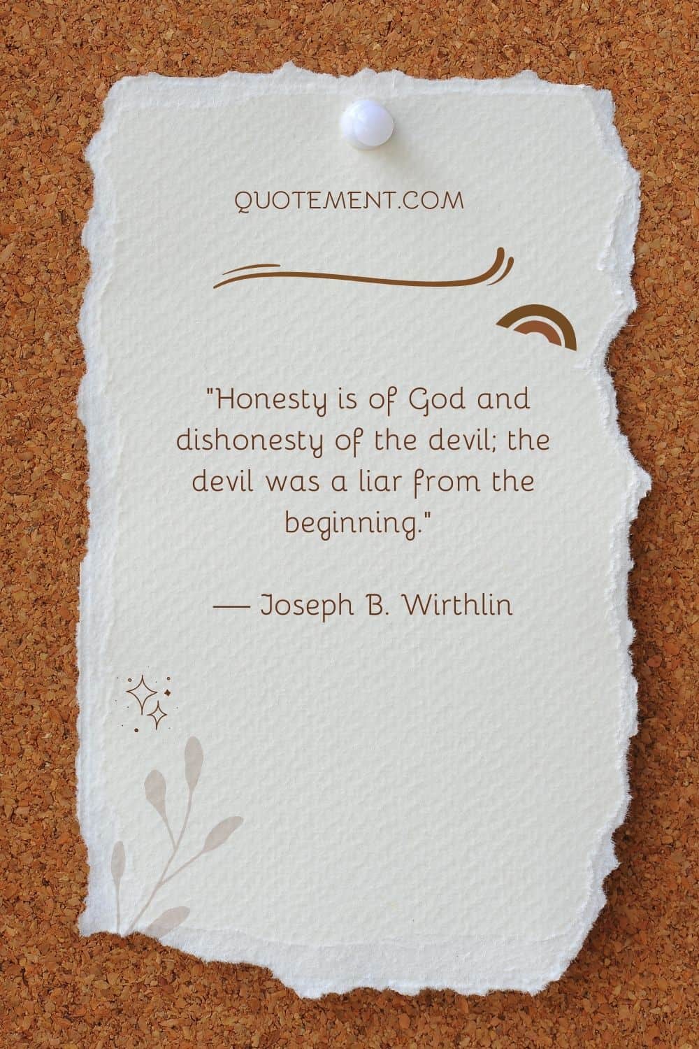 the greatest quote on honesty on white paper with ochre border