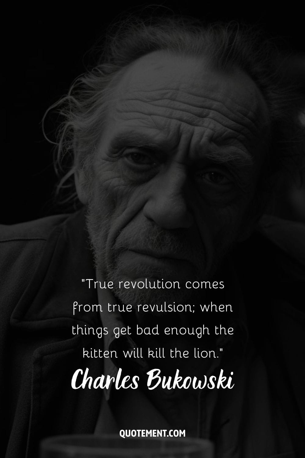thoughtful visage of Charles Bukowski