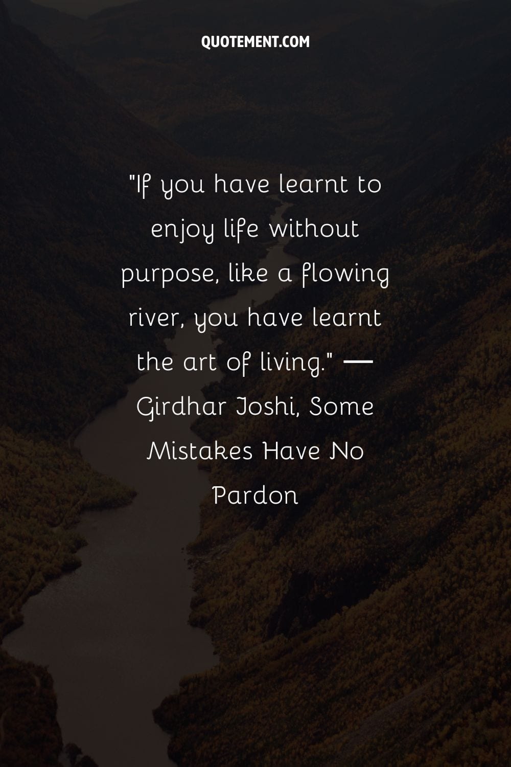 A stunning river surrounded by towering peaks representing deep river quote