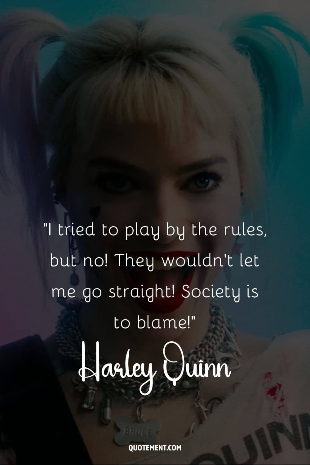 Harley Quinn, the clown princess of criminality.