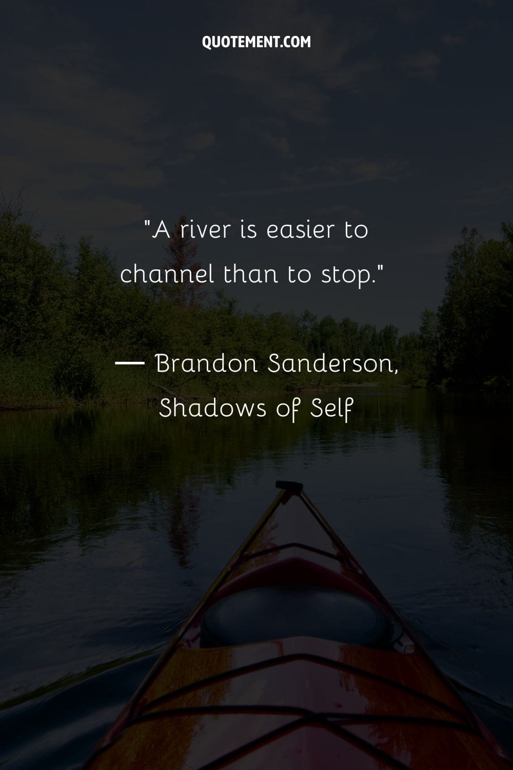 River expedition in a tranquil canoe representing river quote on inspiration
