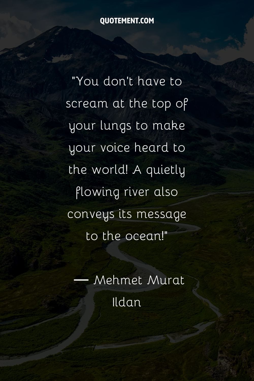 Spectacular river valley nestled in mountains representing deep river quote