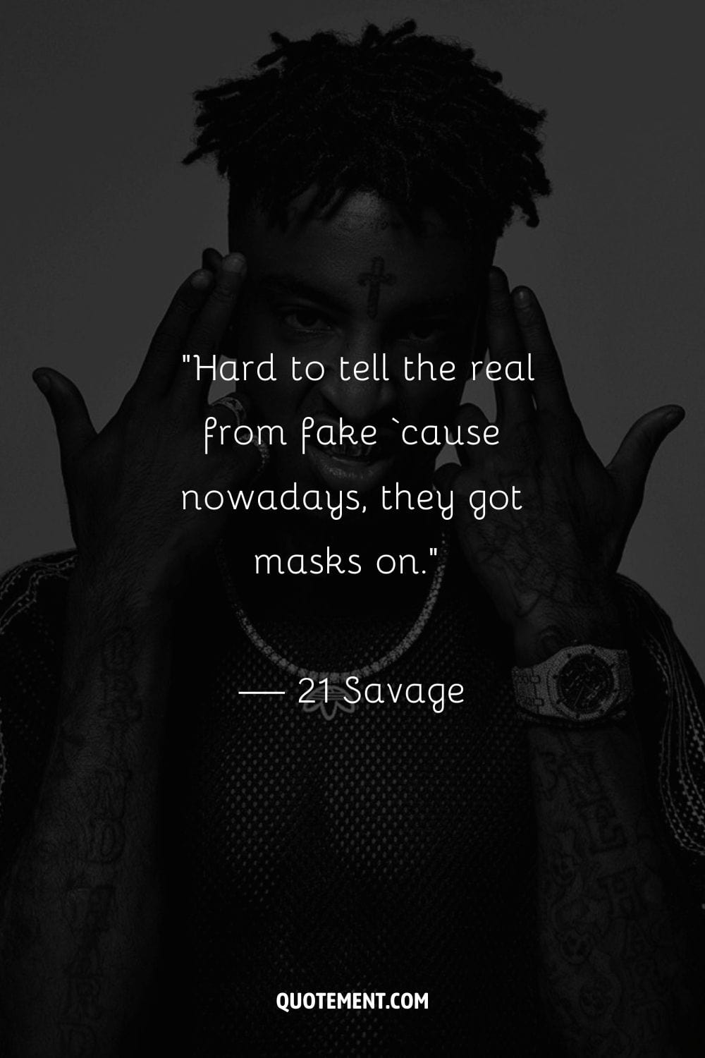 Striking image of rapper 21 Savage