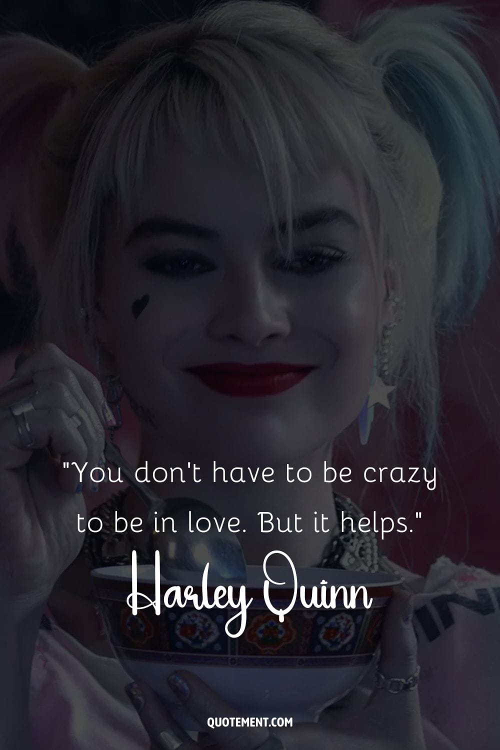 Unique charm of Harley Quinn.