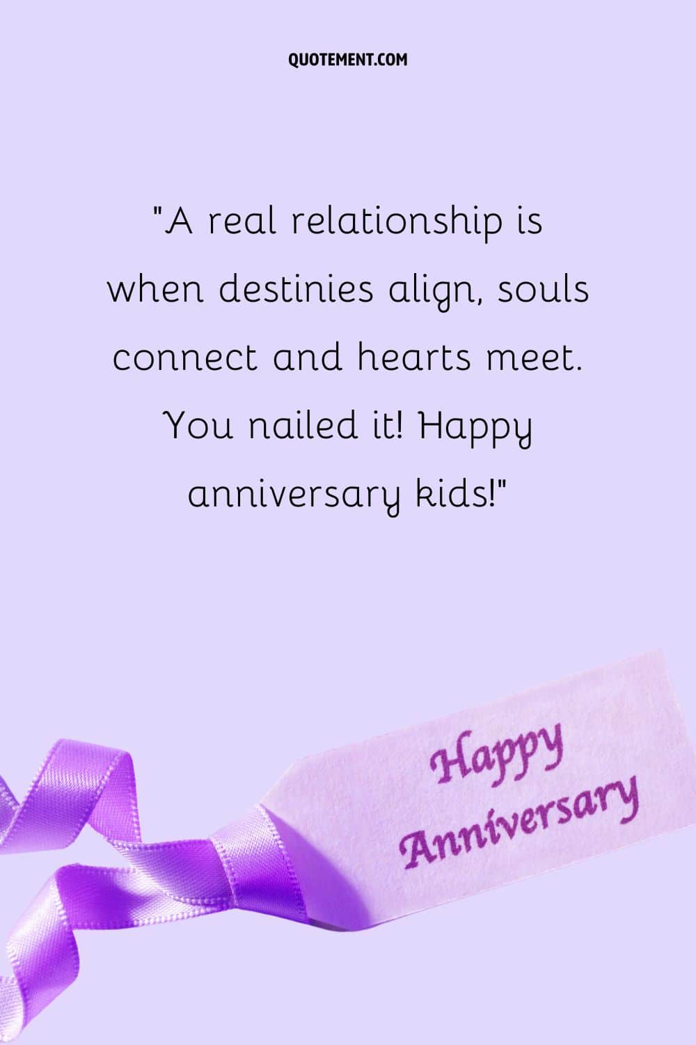 anniversary note with purple ribbon
