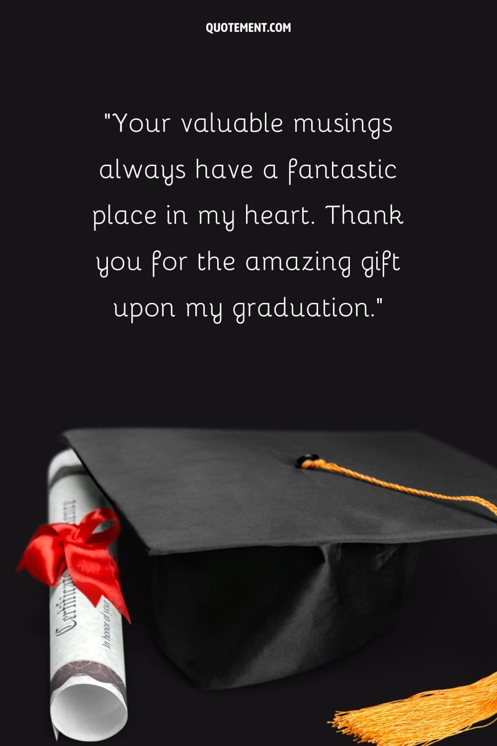 graduate cap and a diploma with red ribbon