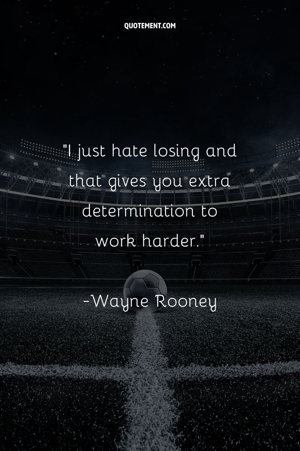 motivational soccer quote represented by illuminated stadium