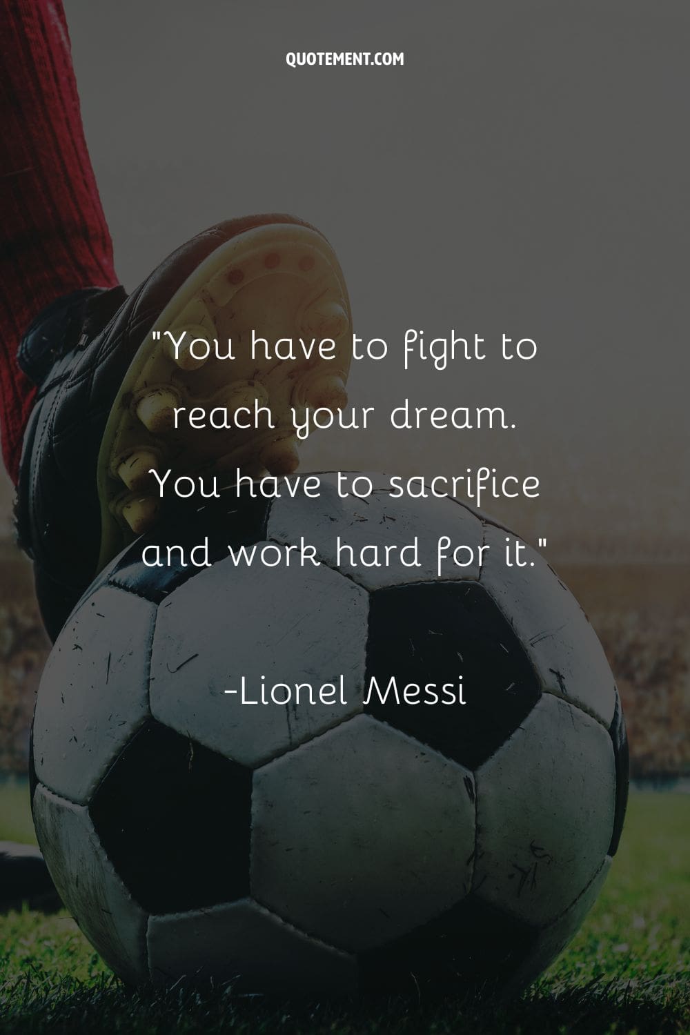 player with black cleats representing famous soccer quote