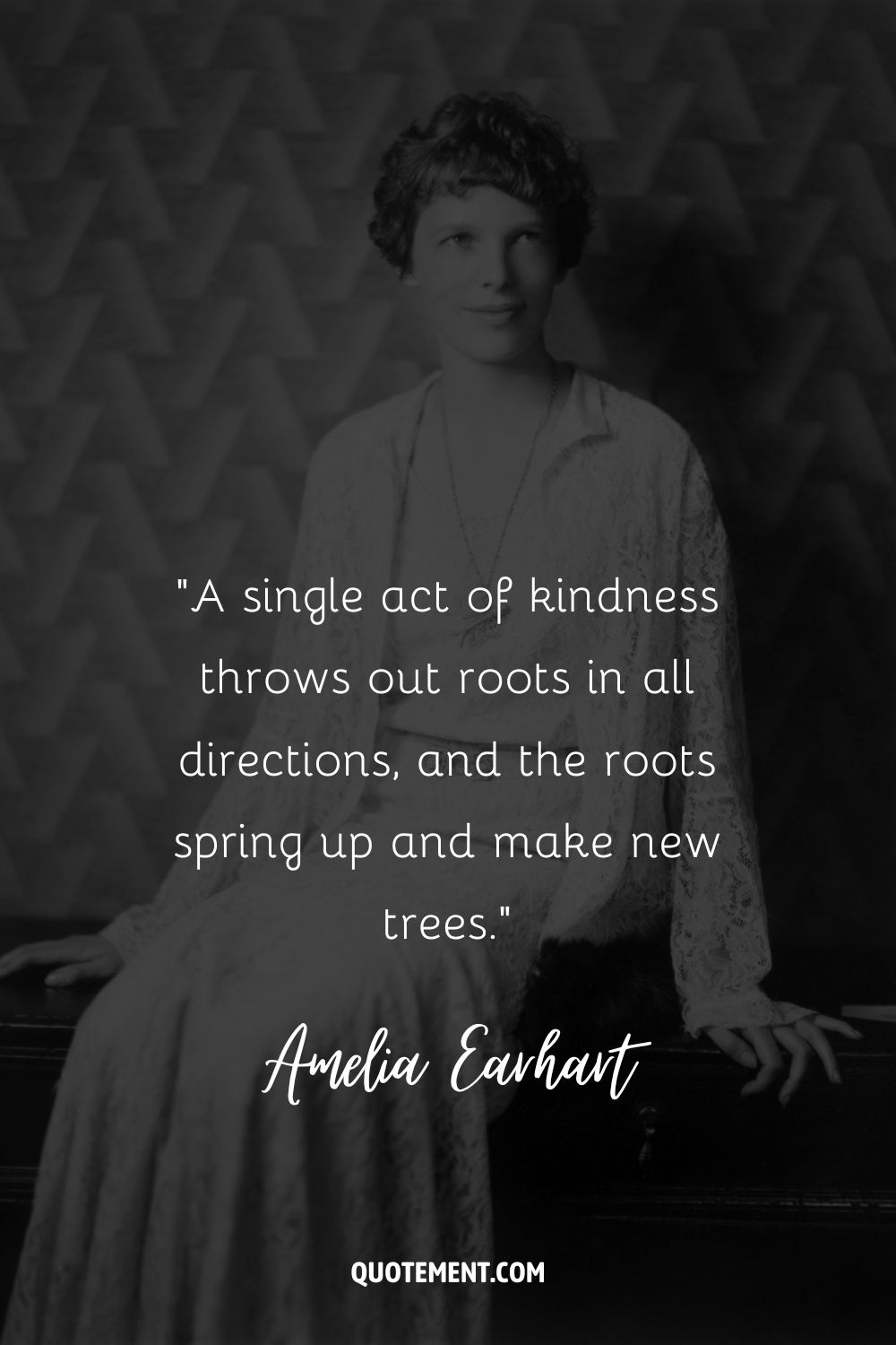 “A single act of kindness throws out roots in all directions, and the roots spring up and make new trees.” ― Amelia Earhart