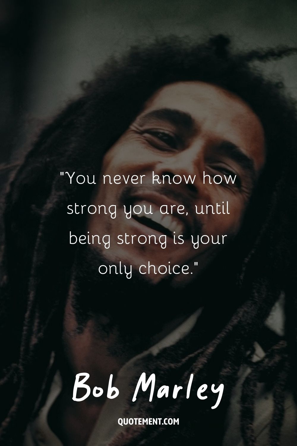 Bob Marley leaning back with a smile representing the best Bob Marley quote