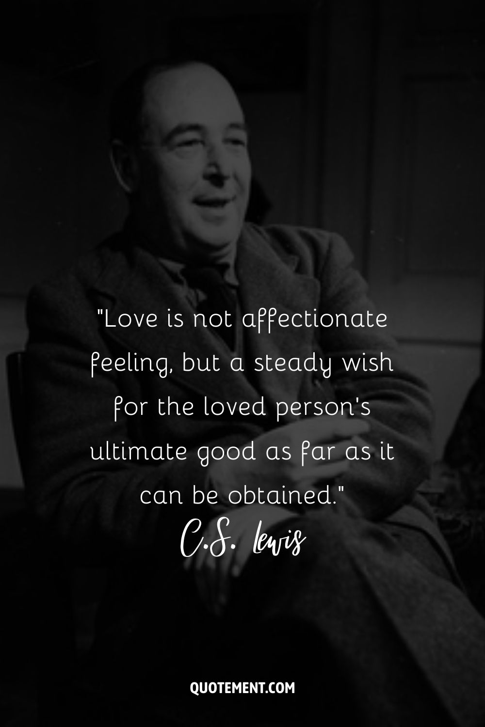 C.S. Lewis sitting in a chair