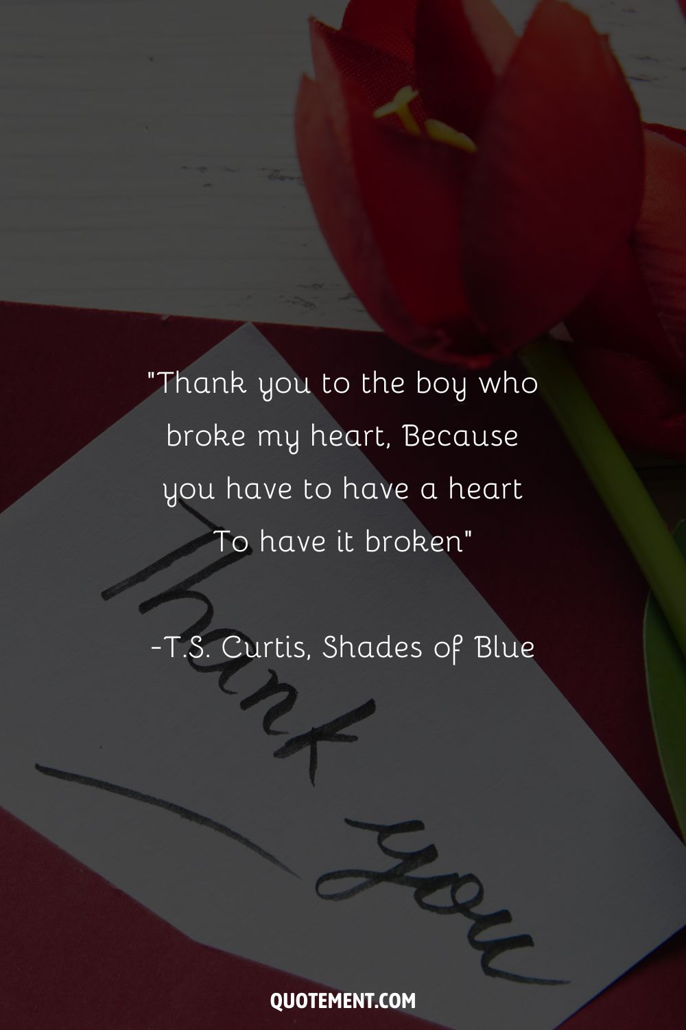 Thank you to the boy who broke my heart
