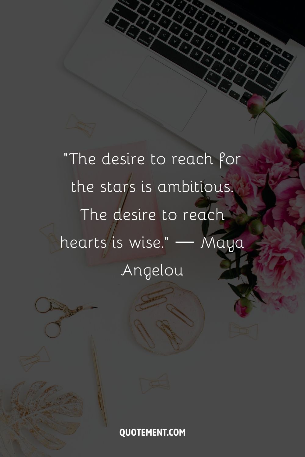 “The desire to reach for the stars is ambitious. The desire to reach hearts is wise.” ― Maya Angelou