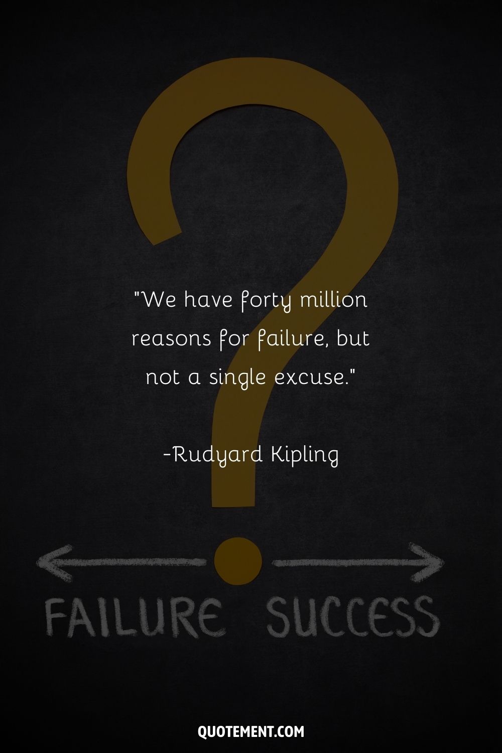 “We have forty million reasons for failure, but not a single excuse.” ― Rudyard Kipling