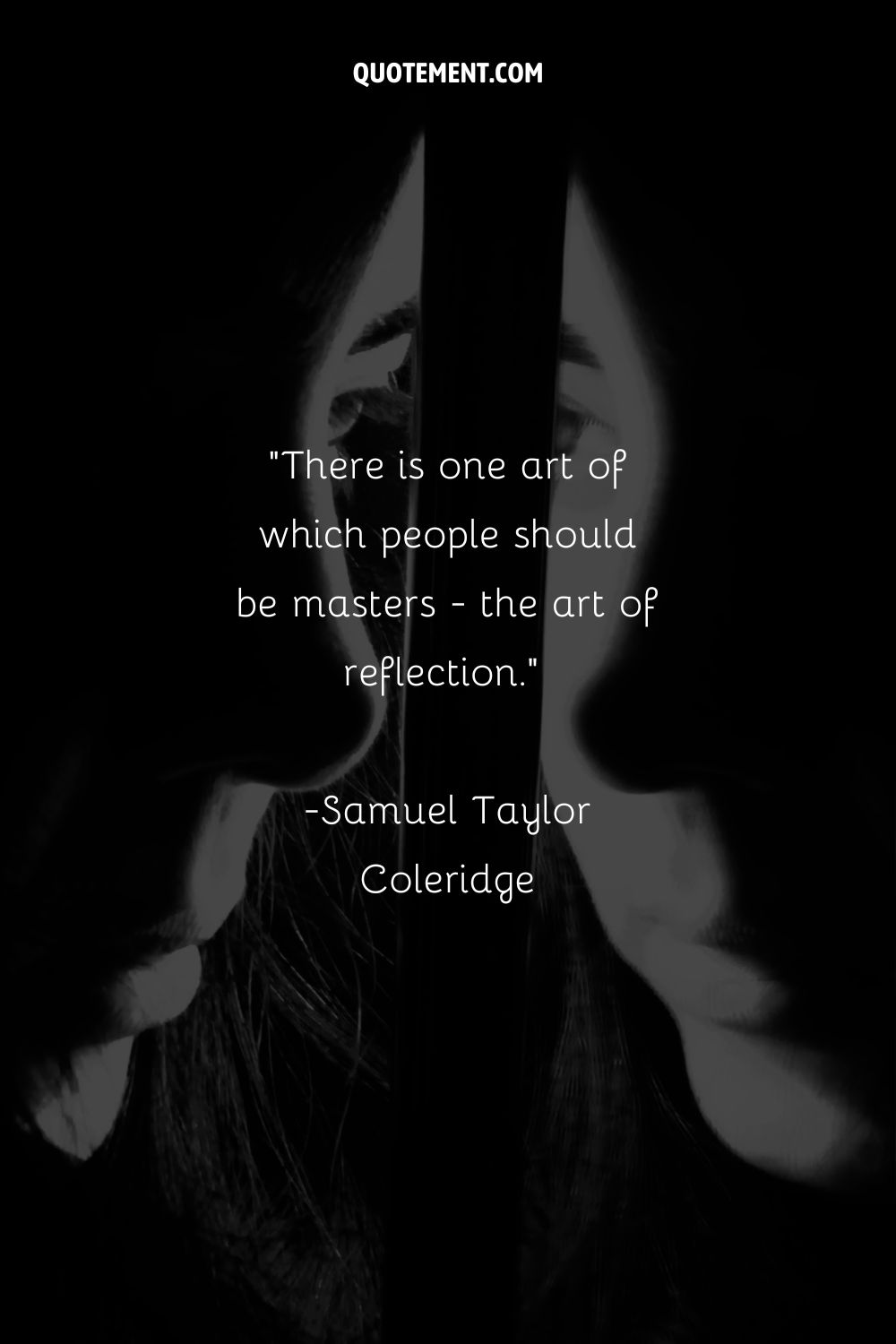 A reflective image of a woman's face representing the best reflection quote