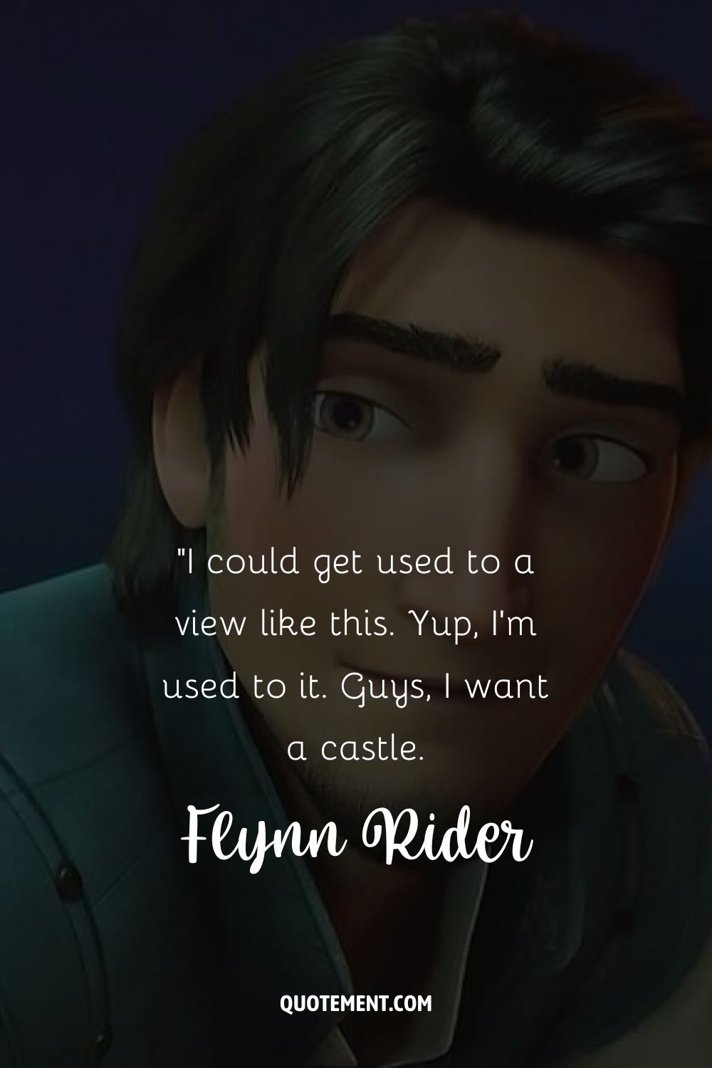 a male character from tangled representing funny flynn rider quote