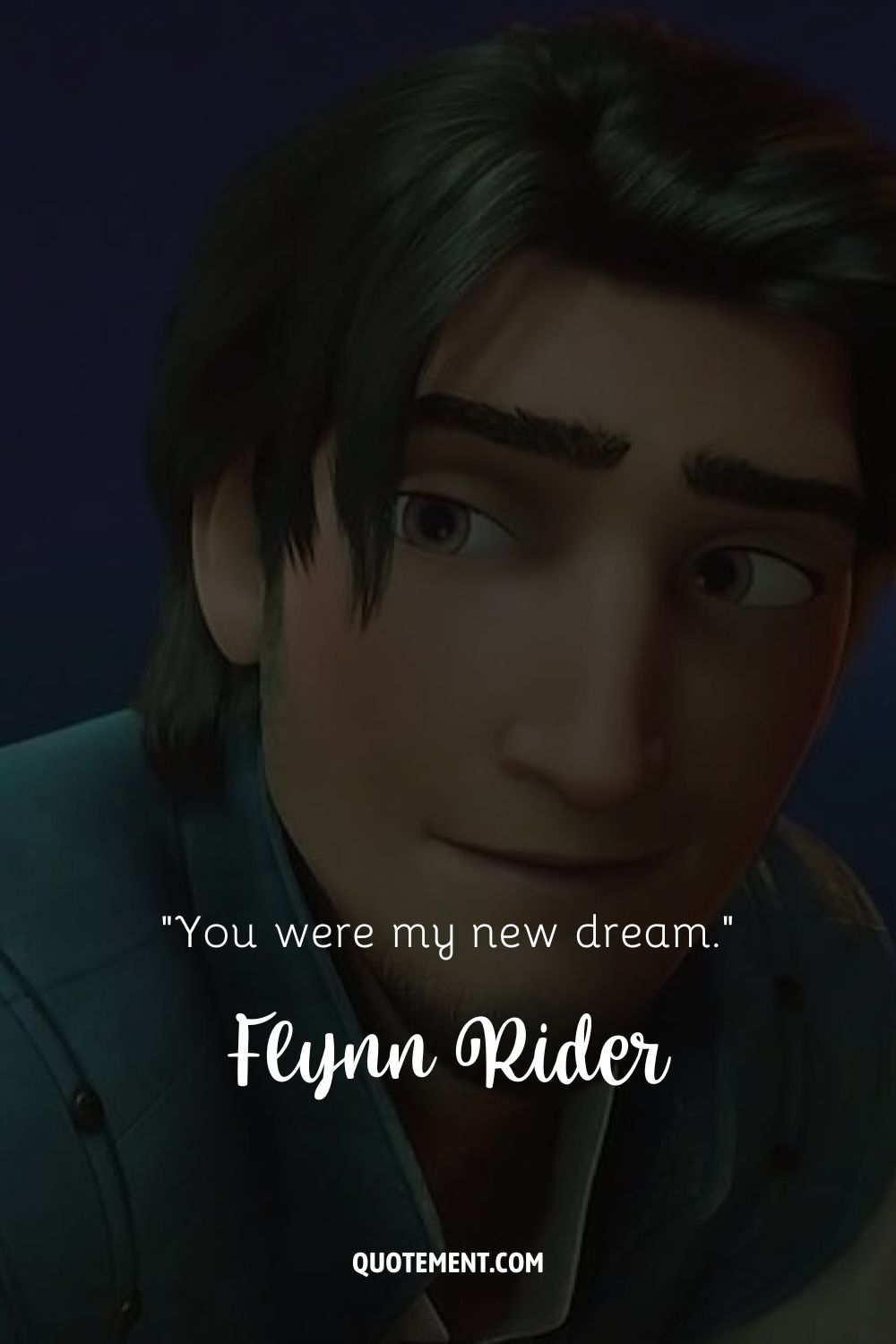 an image of a male cartoon character representing flynn rider smolder quote
