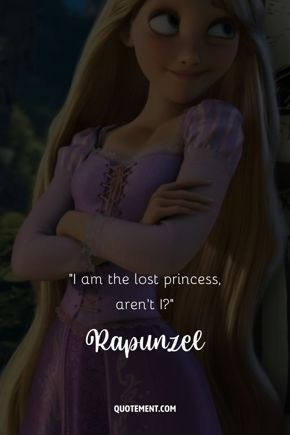 cute doll cartoon character representing quote from rapunzel