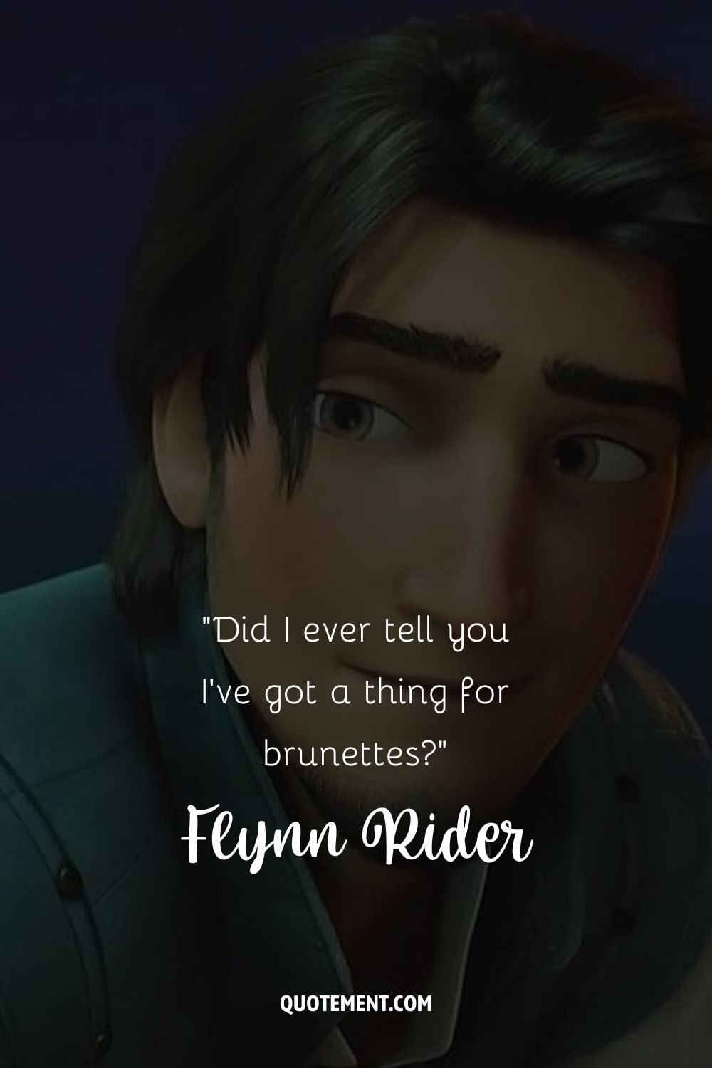 image of a dark haired cartoon prince representing quote by flynn rider