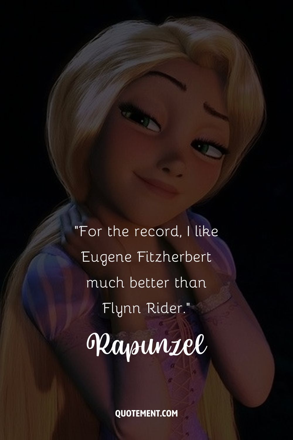 rapunzel from tangled wearing a pink dress representing tangled funny quote