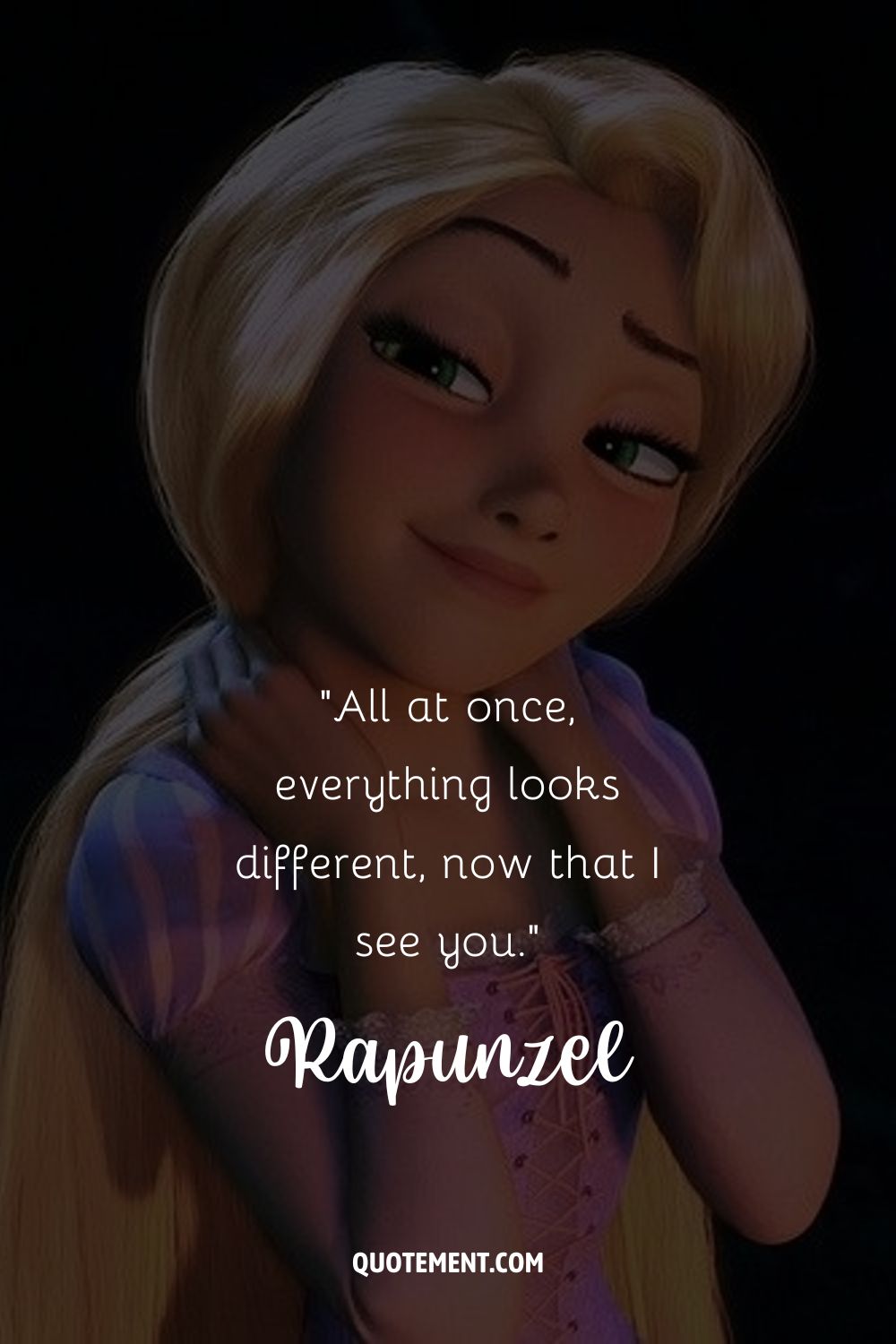 rapuzel in pink dress representing tangled movie quote