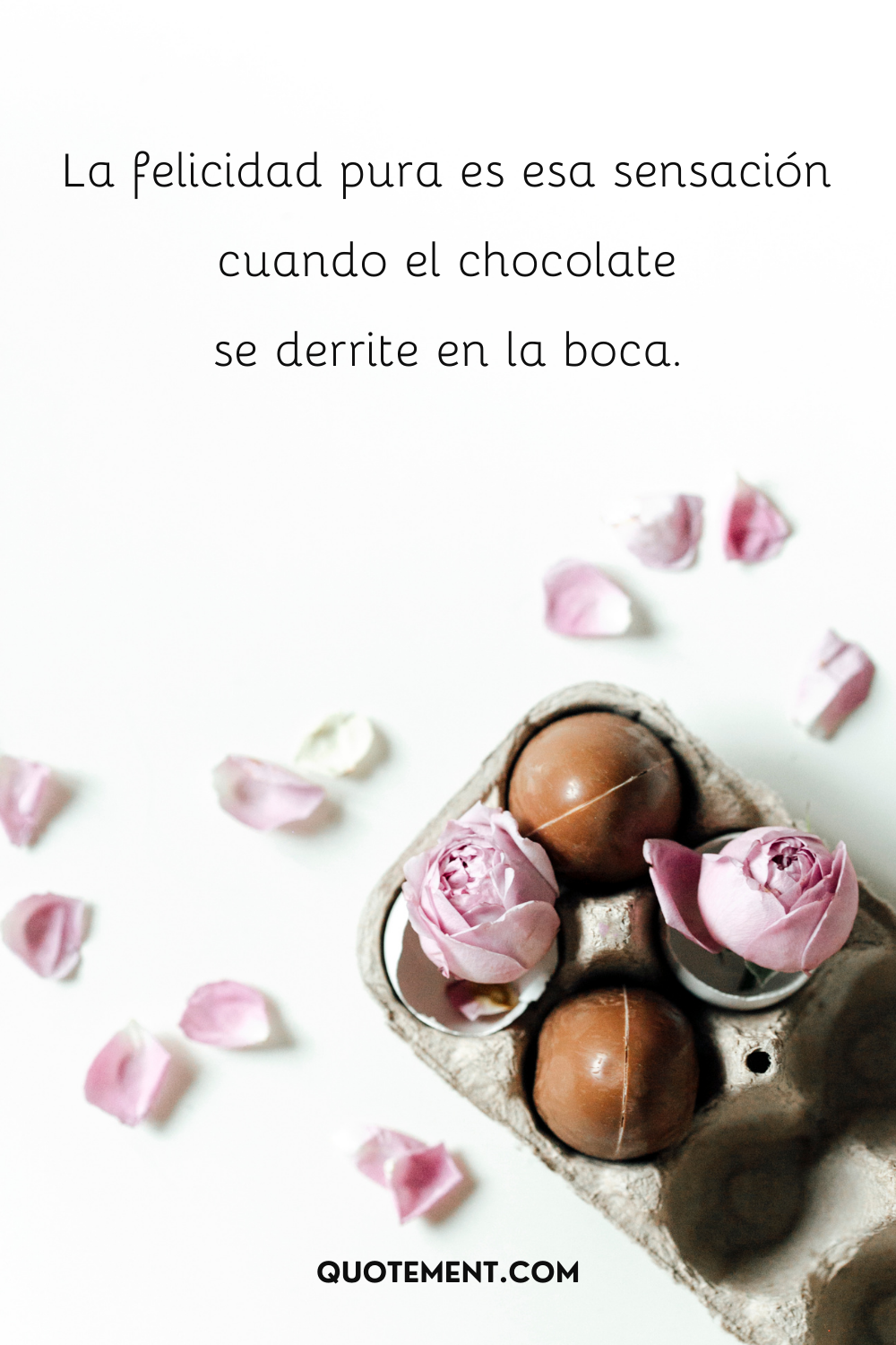 La felicidad pura es esa sensación cuando el chocolate se derrite en la boca.