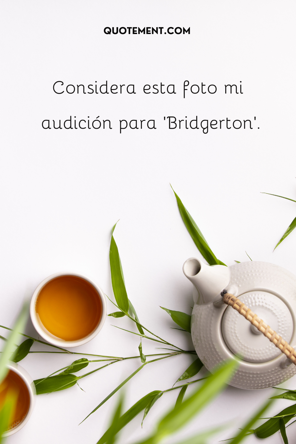 Considera esta foto mi audición para 'Bridgerton'.