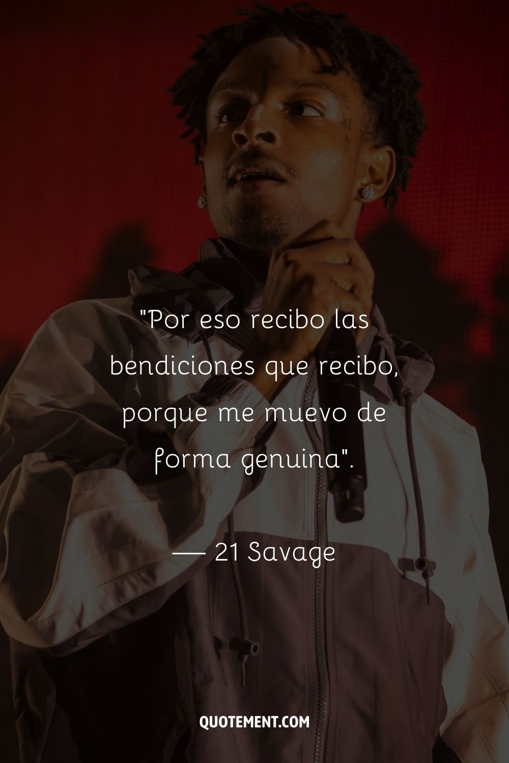 El rapero 21 Savage en su elemento representando la mejor cita de 21 Savage.