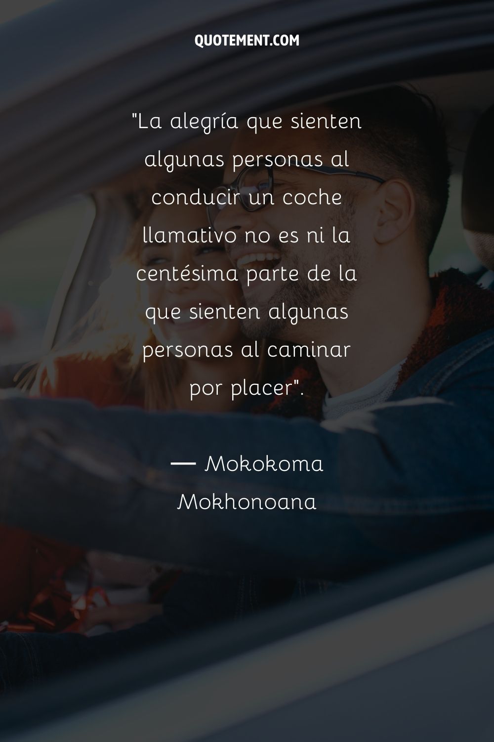 La alegría que sienten algunas personas al conducir un coche llamativo no es ni la centésima parte de la que sienten algunas personas al pasear por placer