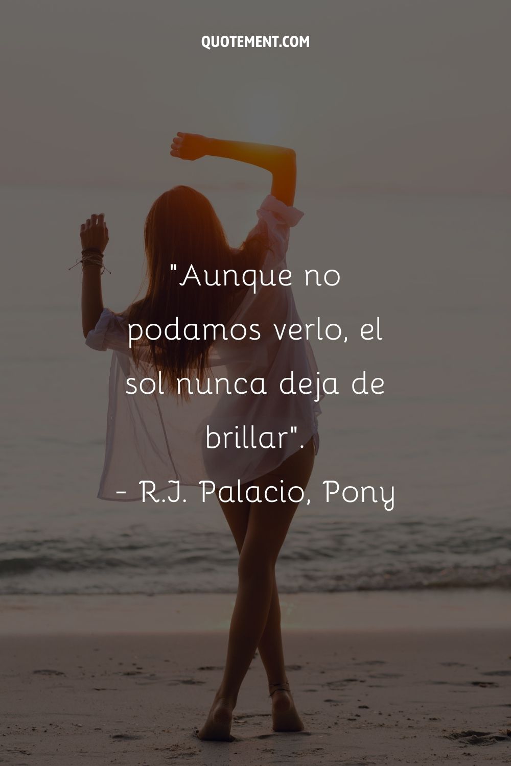 Aunque no podamos verlo, el sol nunca deja de brillar". - R.J. Palacio