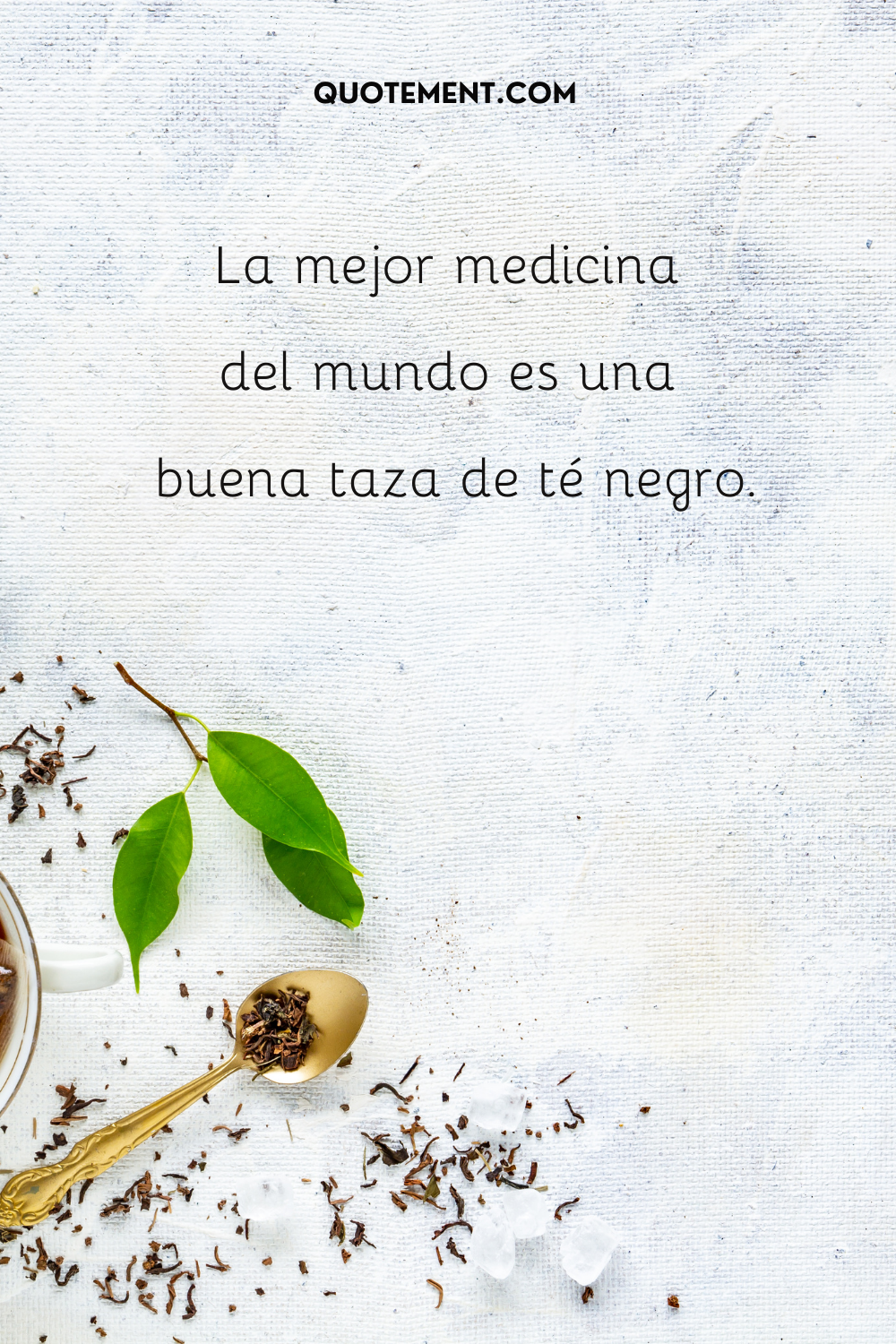 La mejor medicina del mundo es una buena taza de té negro.