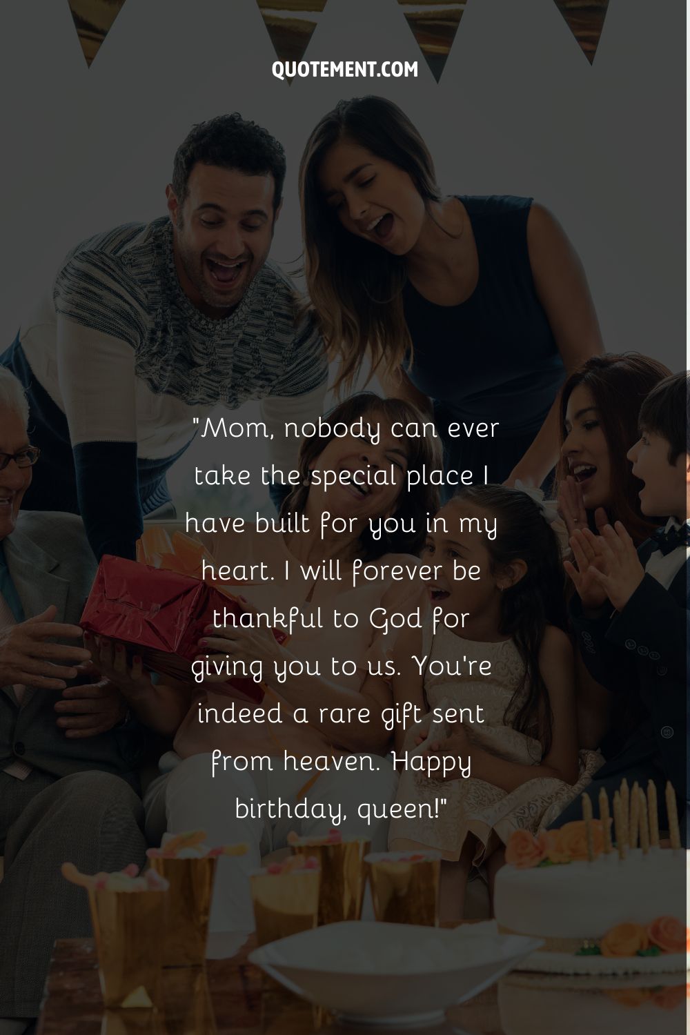 A family celebrating mom's birthday representing a happy 73rd birthday wish for mom
