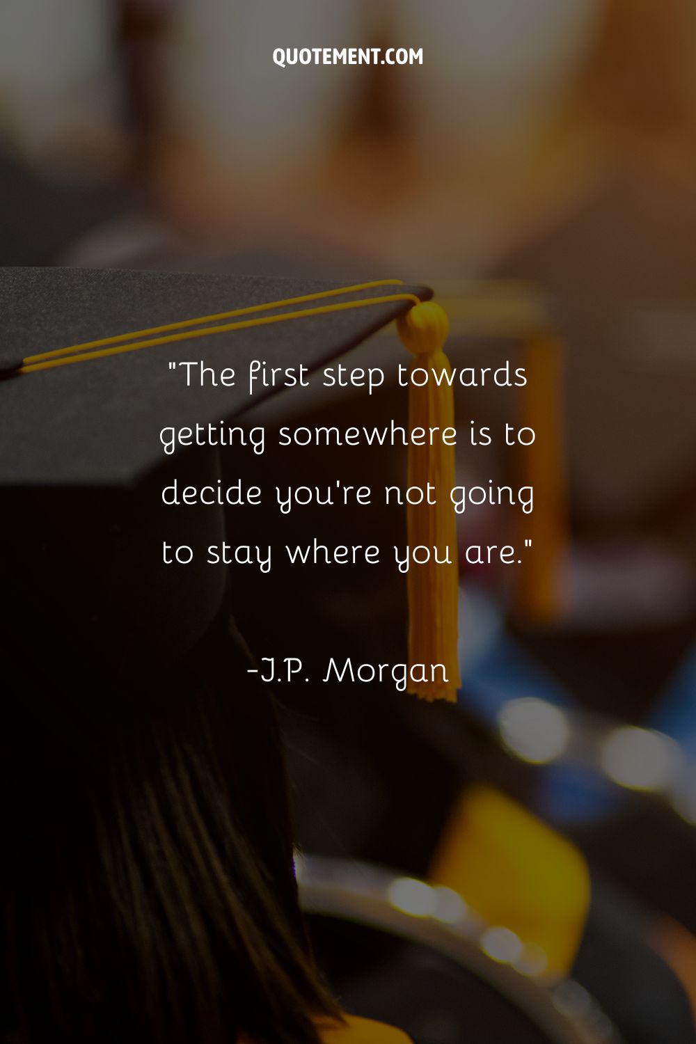 A graduate cap with a golden tassel representing a high school graduation quote
