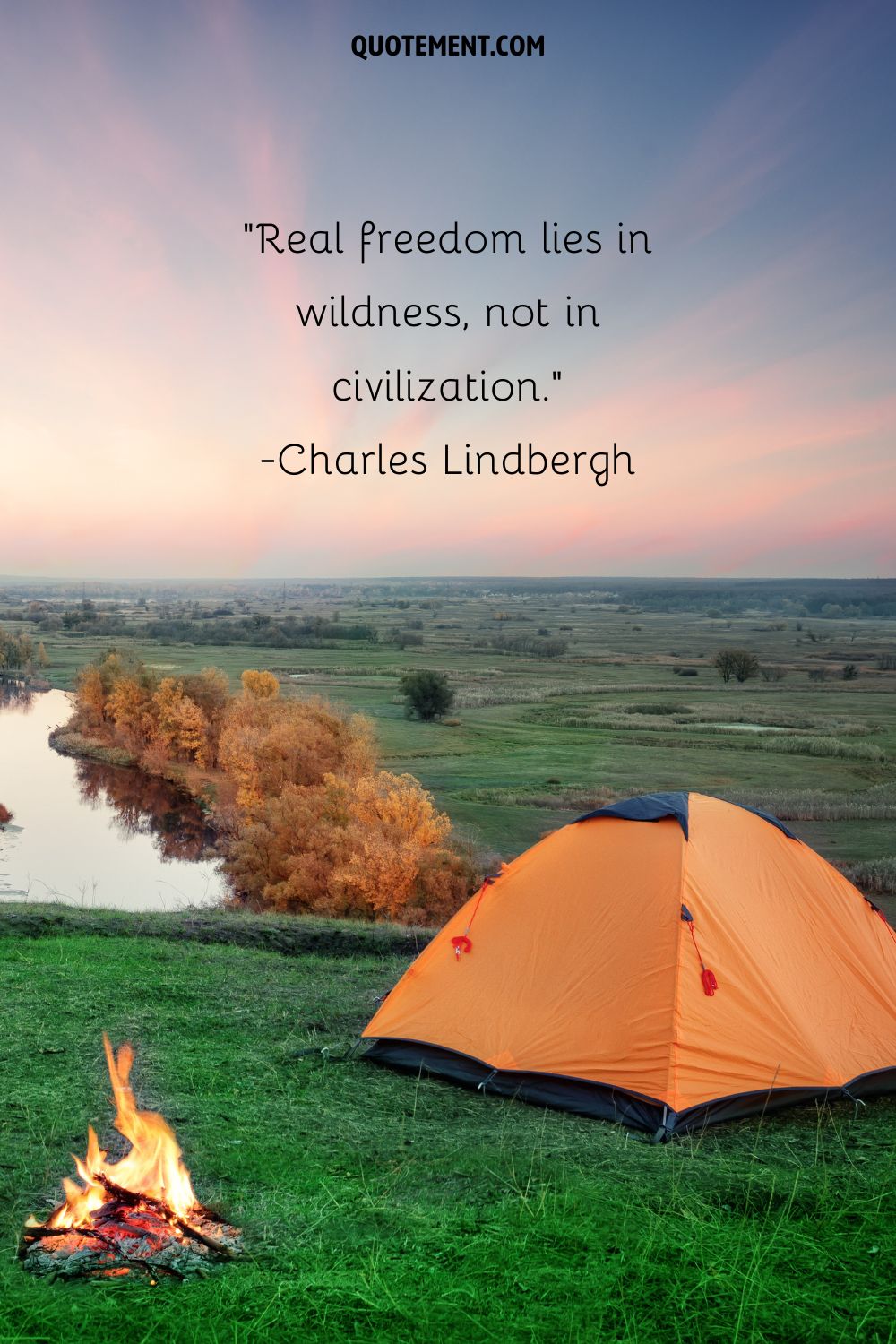 The best camping quote represented by the image of a tent