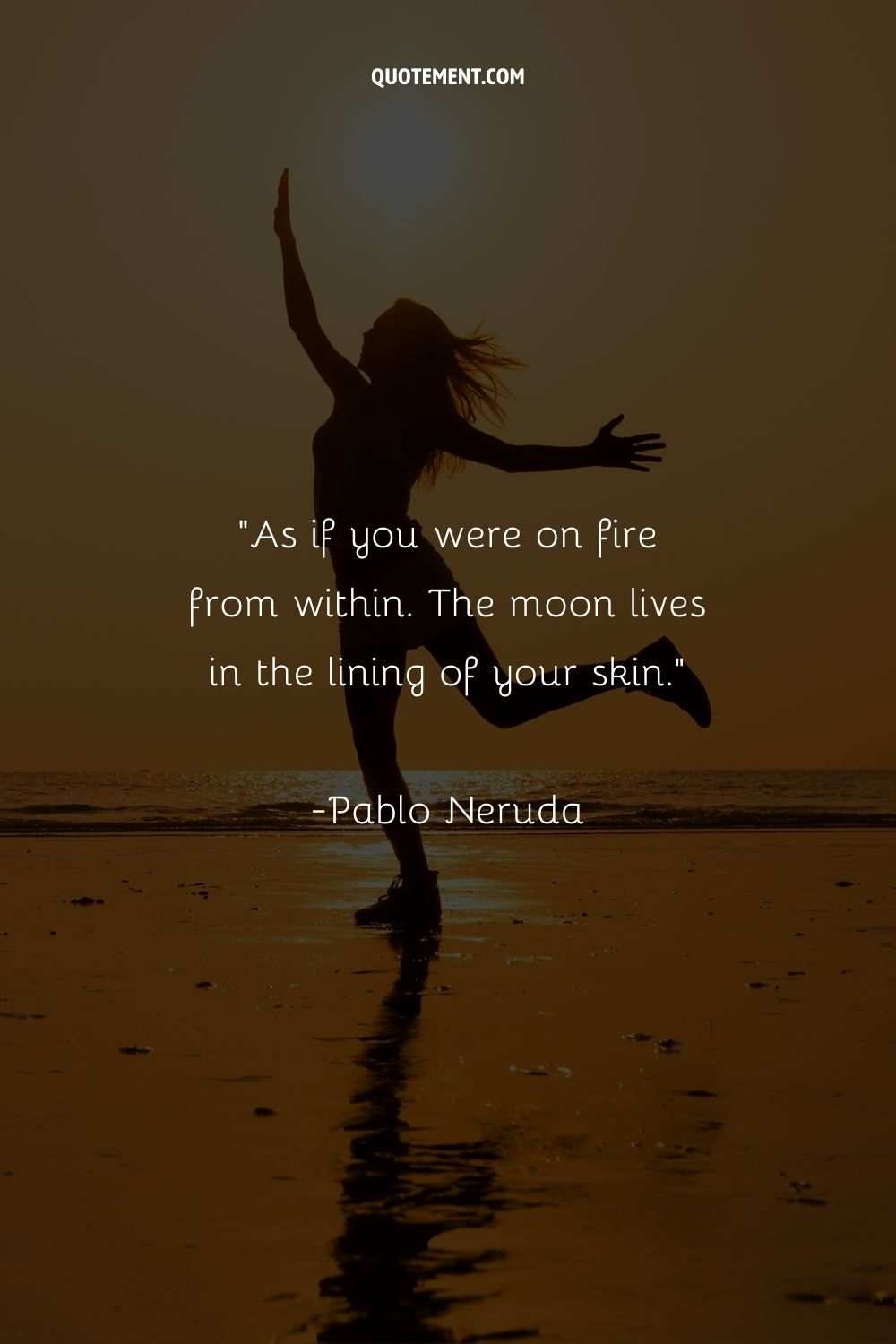 a woman dancing in front of a sunset representing quote about passion and love