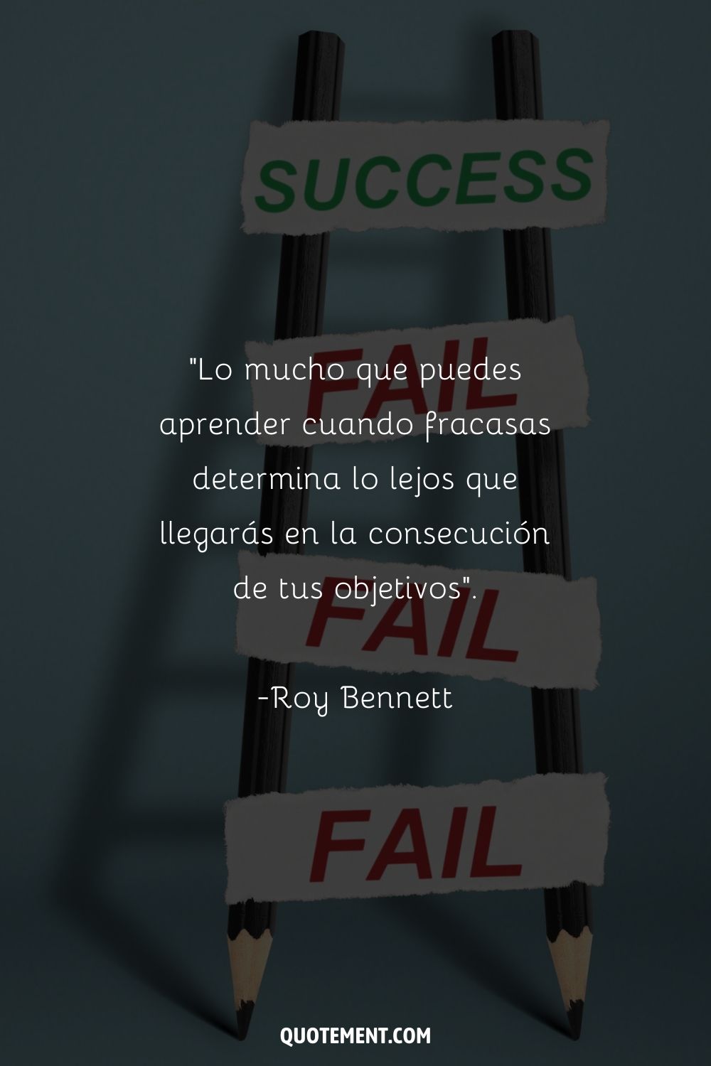 "Lo mucho que puedes aprender cuando fracasas determina lo lejos que llegarás en la consecución de tus objetivos". - Roy Bennett