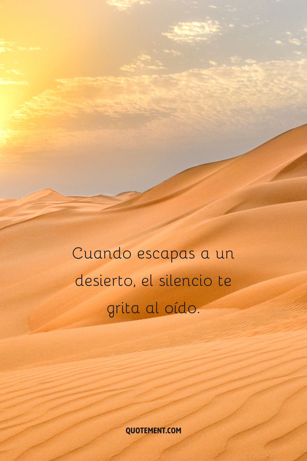 Cuando escapas a un desierto, el silencio te grita al oído.