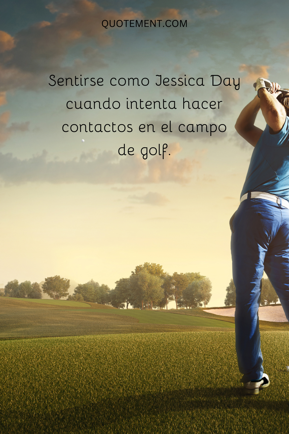 Sentirse como Jessica Day cuando intenta hacer contactos en el campo de golf.