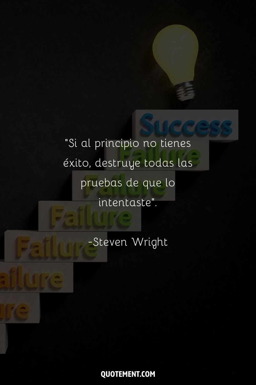 "Si al principio no tienes éxito, destruye todas las pruebas de que lo intentaste". - Steven Wright