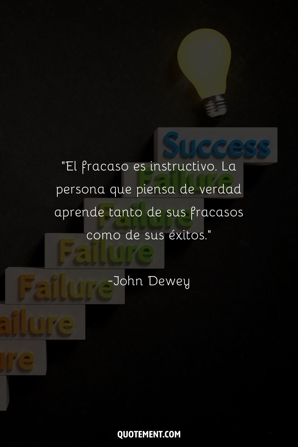 "El fracaso es instructivo. La persona que piensa de verdad aprende tanto de sus fracasos como de sus éxitos." - John Dewey
