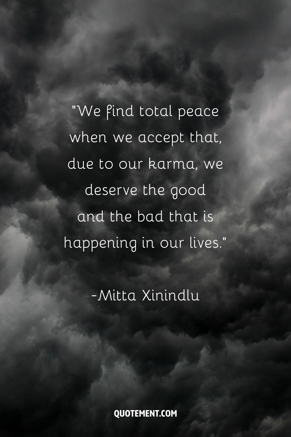 Dark image of a cloudy sky representing top karma quote