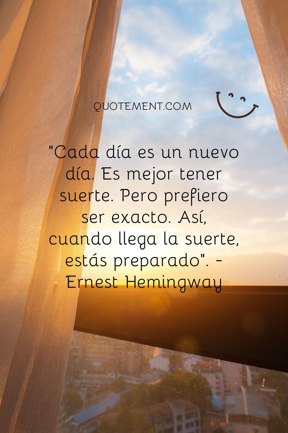 Cada día es un nuevo día. Es mejor tener suerte. Pero prefiero ser exacto. Entonces, cuando llega la suerte, estás preparado