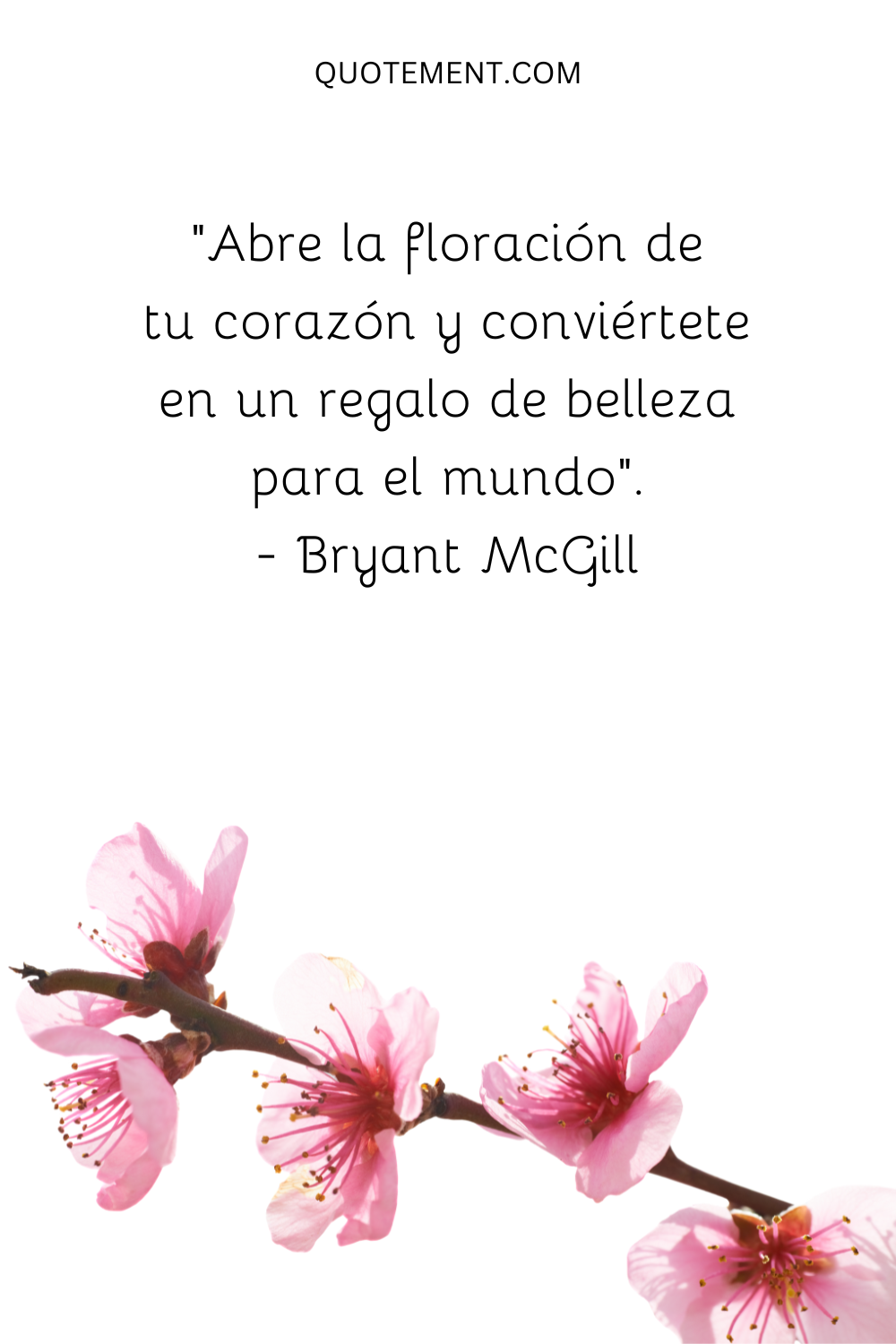 "Abre la flor de tu corazón y conviértete en un regalo de belleza para el mundo". - Bryant McGill