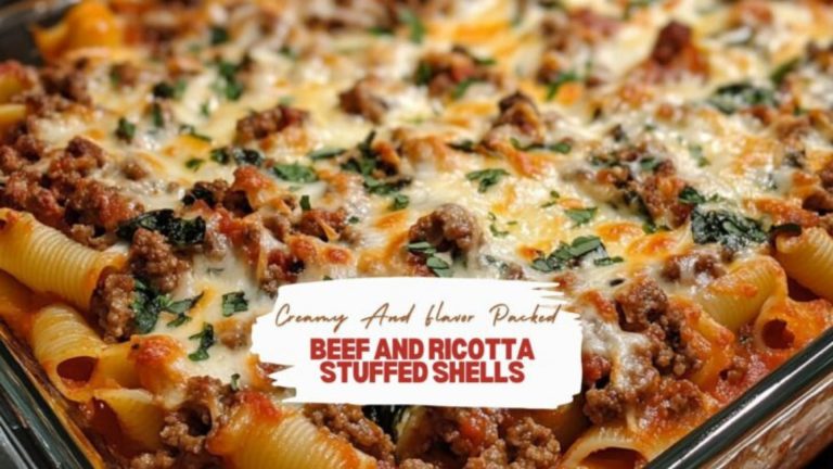 Creamy And Flavor Packed Beef And Ricotta Stuffed Shells