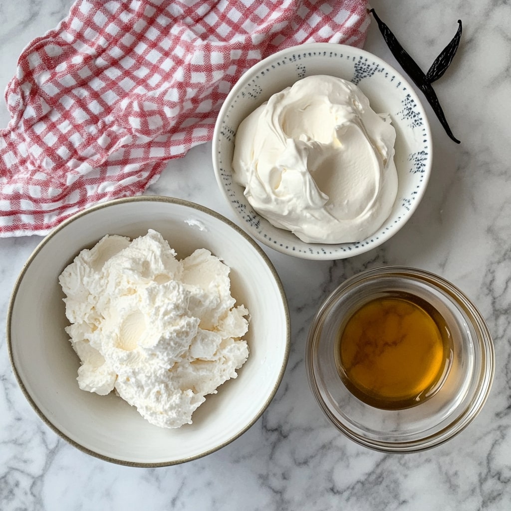 Marshmallow-Fluff-In-A-Bowl-Bowl-Of-Cream-Cheese-And-Vanilla-Extract