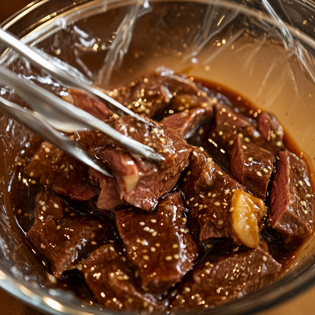 Pieces-of-beef-marinated-in-bulgogi-sauce