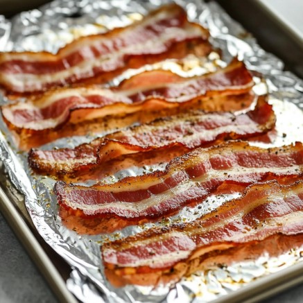 thin-slices-of-bacon-on-a-foil-lined-baking-sheet